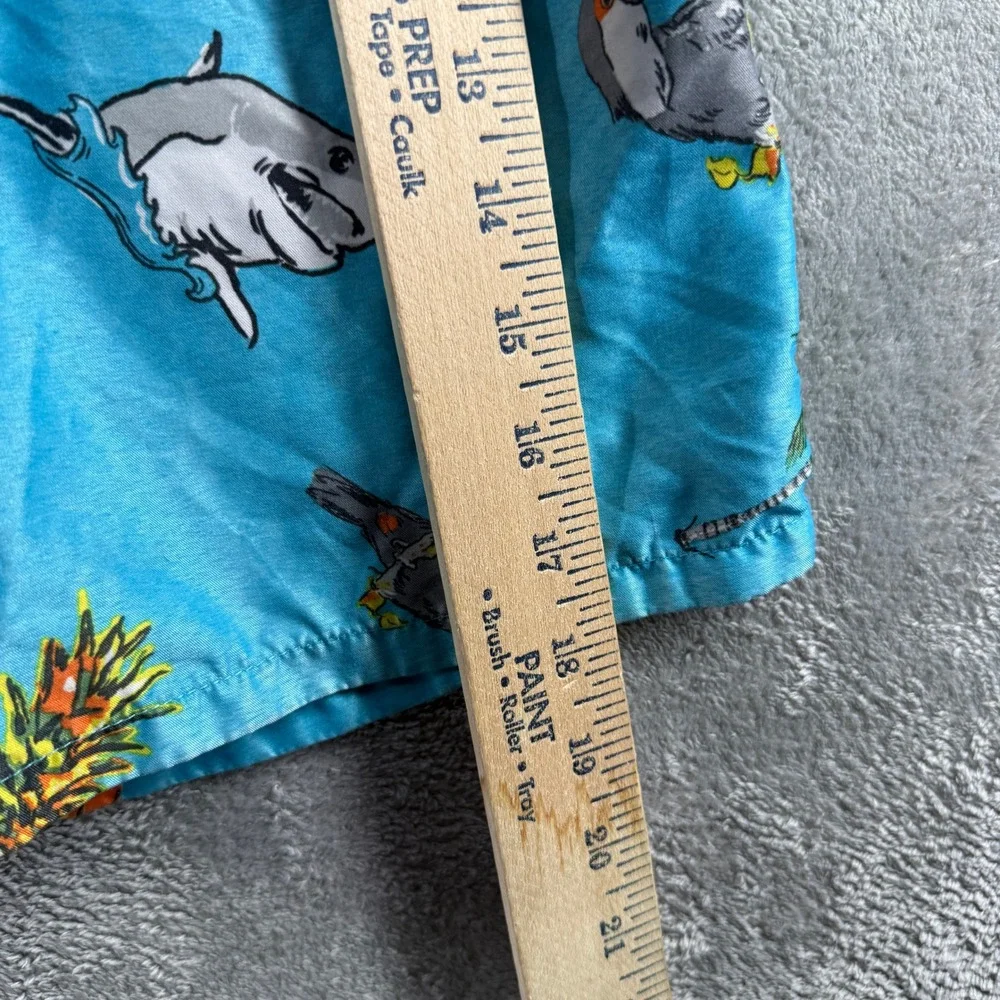 Wonder Nation Boys XL 14-16 Swim Trunks Blue Shark Skull Pineapple Tropical